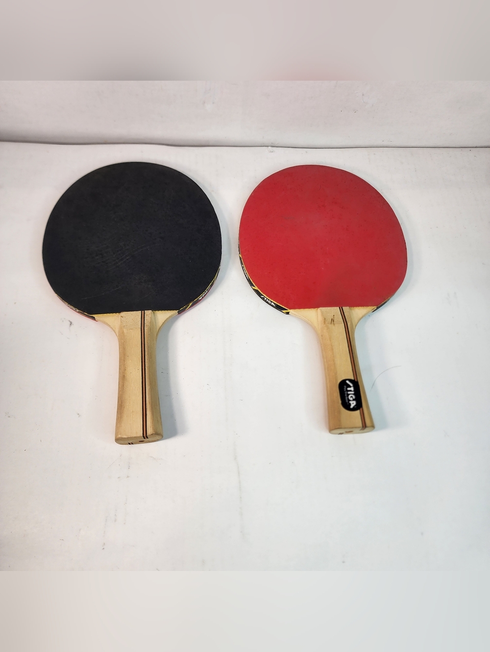 Stiga Play the Best Set of 2 Ping Pong / Tennis Table Paddles Black and Red.